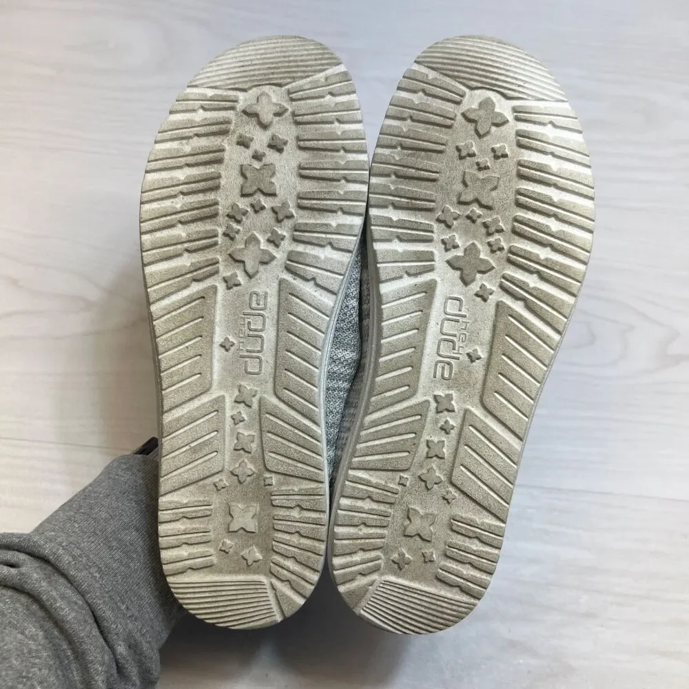 Hey Dude Wendy Sox Slip On Shoes Comfy Glacier‎ Grey Womens Size 7
